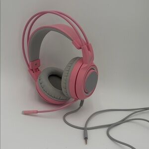 Somic Pink Gaming Headset‎ Wired Over Ear Headphones w/ Mic PC Console